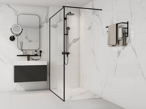 Piatto per doccia da posare o da incasso 140x90cm Resina SMC Bianco marmorizzato - LYROSA