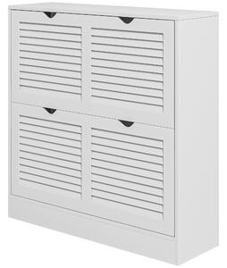 Scarpiera 2 Ante 16 Paia 81,5x25x83 cm in Legno Bianco
