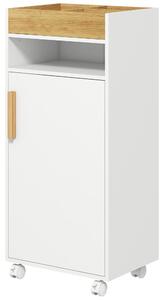 Mobiletto Bagno con Vassoio Rimovibile 40x30x88 cm in Truciolato Bianco