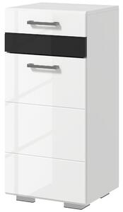 Mobiletto Bagno 1 Cassetto 1 Anta 37x32,5x79 cm in MDF Bianco