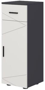 Mobiletto Bagno 1 Cassetto 1 Anta 30x30x82 cm in Truciolato Grigio