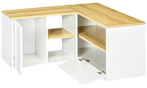 Mobile TV a L max 40” 90x90x45 cm in Truciolato Bianco e Rovere