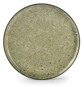 Piatto verde/color crema in gres ø 27 cm Gravel – ONA