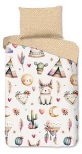 Set copripiumino e federa da bambini beige in cotone per letto singolo 140x200 cm Luz – Good Morning