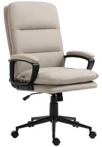 Sedia Poltrona Direzionale da Ufficio 64x69x108-118 cm in Similpelle Grigio Chiaro