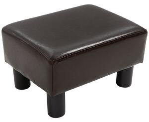 Pouf Poggiapiedi Imbottito 40x30x24 cm in Similpelle Marrone