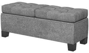 Panca Fondoletto Contenitore 116x41x47 cm in Tessuto Grigio