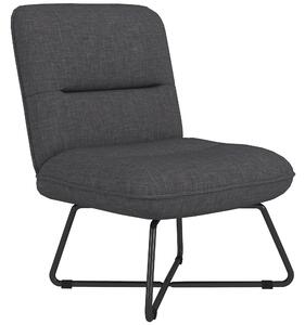 Poltrona Imbottita 61x68x83,5 cm in Tessuto Grigio Scuro