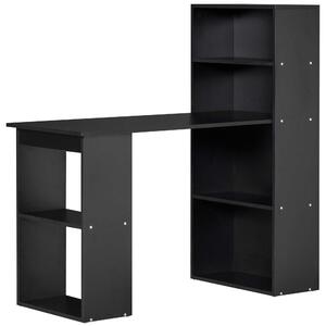 Scrivania da Ufficio 6 Ripiani Laterali 120x55x120 cm in Legno Nero