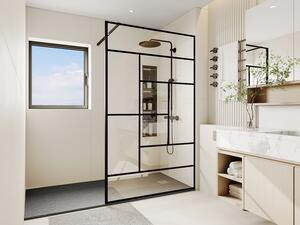 Parete per doccia walk in stile industriale 120x200 cm nero - SEFANA