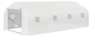 Serra per Piante Verticale 4 Ripiani 6x3x2m Rivestimento in PE Bianco