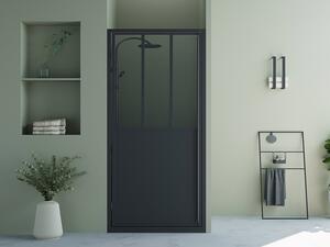 Porta per doccia girevole 80 x 195 cm Nero opaco Stile atelier - URBANIK