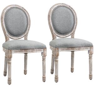 Set 2 Sedie 51x55x 96 cm in Legno e Tessuto Grigio