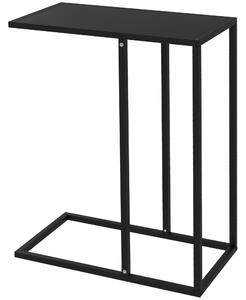 Tavolino da Salotto a Forma di C 46x26x60 cm in Acciaio Nero