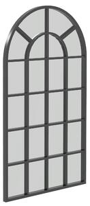 Specchio ad Arco da Parete 62x2,5x110 cm Cornice in Metallo Nero