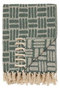 Coperta verde in cotone riciclato 130x180 cm Adana – House Nordic