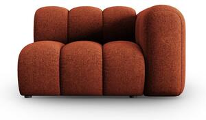 Chaise longue color mattone (con penisola a destra) con rivestimento in ciniglia Lupine – Micadoni