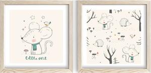 Quadri per bambini in set da 2 33x33 cm Little One - Wallity