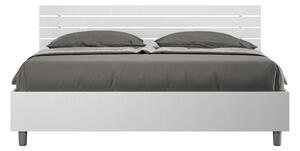Letto Matrimoniale 160x200 cm Senza Rete Testata Doghe Dritta Ankel Bianco Frassino