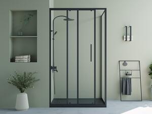 Porta per doccia fissa con porta scorrevole 120 x 80 x 195 cm Nero opaco Stile industriale - TORONI