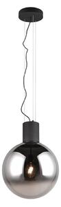Apparecchio a sospensione LED nero con paralume in vetro ø 50 cm Cipallone - CINQUE