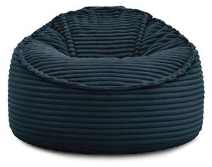 Puof a sacco blu scuro con rivestimento in velluto a coste Socrate – Bobochic Paris