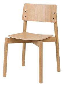 Sedia da pranzo di colore naturale con effetto rovere impilabile Wem – noo.ma