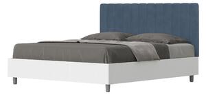Letto Matrimoniale 160x200 cm con Rete e Contenitore Kaia Blu