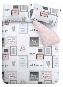 Set copripiumino e federa bianco e rosa per letto matrimoniale e per letto esteso 230x220 cm Sleep Dreams – Catherine Lansfield