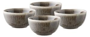 Ciotoline in set per zuppe e minestre greige in gres 4 pz 1 l Viola – House Nordic