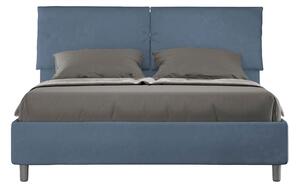Letto Matrimoniale 160x200 cm con Rete e Contenitore Mados Blu