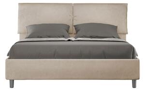 Letto Matrimoniale 160x190 cm con Rete e Contenitore Mados Sabbia