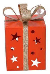 Pacco regalo metallo arancione cm 20x12xh12