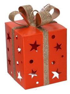 Pacco regalo metallo arancione cm 20x12xh12