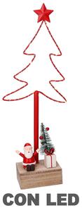 Albero metallo led con babbo natale rosso cm 7x15xh39