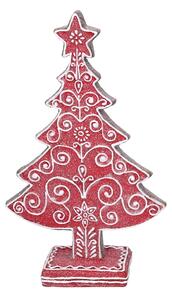 Albero resina rosso con decori bianchi cm 16x5,7xh24