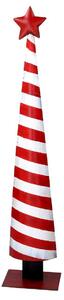 Albero metallo con strisce bianche rosso cm 14x9xh67,5