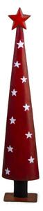 Albero metallo con stelle bianche rosso cm 18x10xh93,5