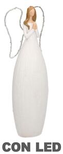 Angelo resina bianco con led cm 10x7xh30