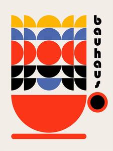 Illustrazione Bauhaus Coffee 70s Decor, Retrodrome