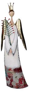 Angelo metallo con albero bianco cm 32,4x12,1xh72,4