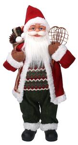 Babbo natale in tessuto verde e rosso cm xh60