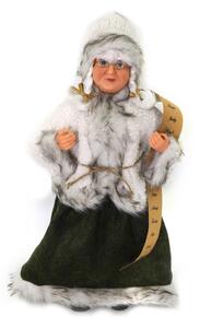 Babbo natale in tessuto signora con lista bianco cm xh45
