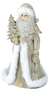 Babbo natale in resina bianco oro cm 16,5x14xh23