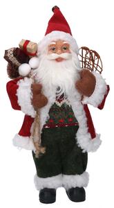 Babbo natale in tessuto verde e rosso cm xh30