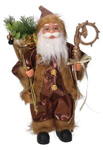 Babbo natale in tessuto oro e marrone cm xh30