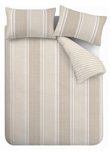 Set copripiumino e federa beige per letto singolo 135x200 cm Banded Stripe – Catherine Lansfield