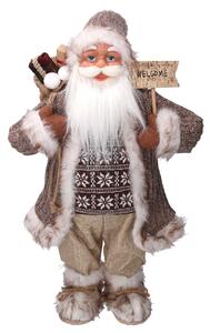 Babbo natale in tessuto marrone cm xh60
