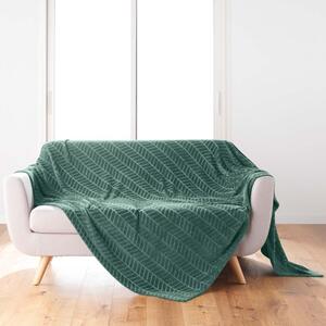 Copriletto verde in microflanella 180x220 cm Arya – douceur d'intérieur