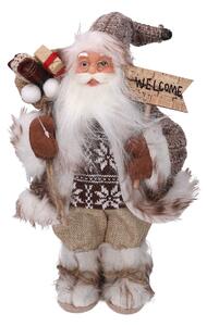 Babbo natale in tessuto marrone cm xh45
